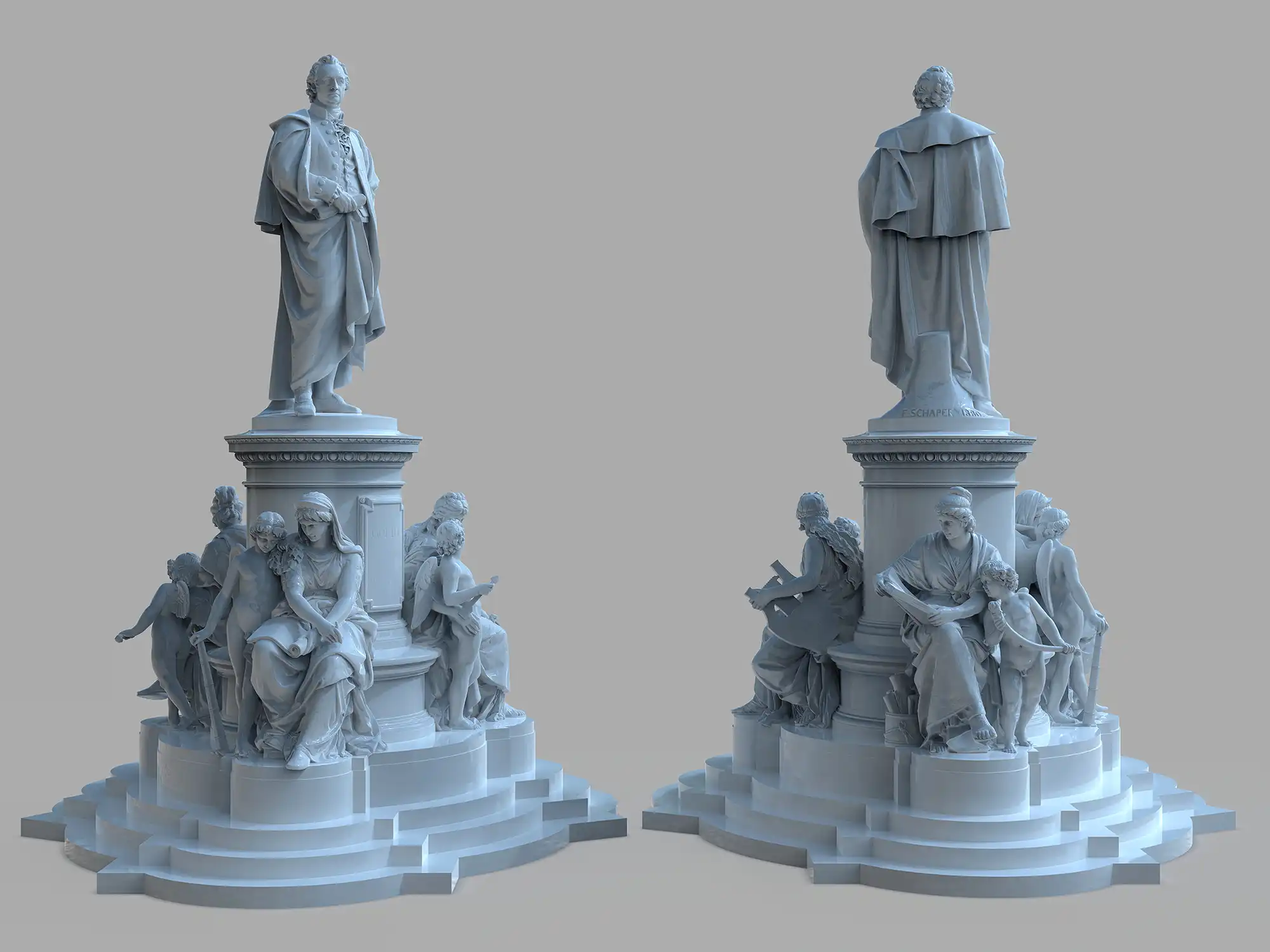 Goethe-Denkmal - Ansicht Gesamtmodell