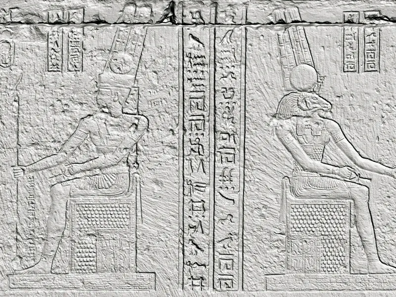 Amuntempel-Naga - Präzisionsscan und Messbild