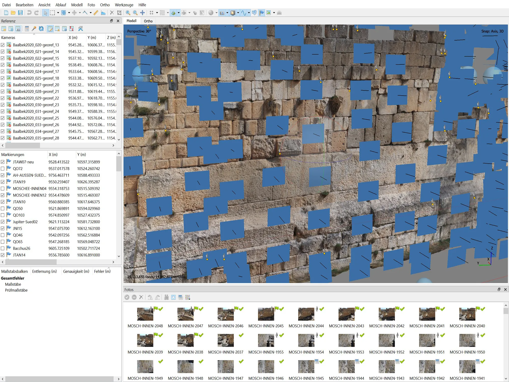 Baalbek (Libanon) - Laserscanning und Fotogrammetrie