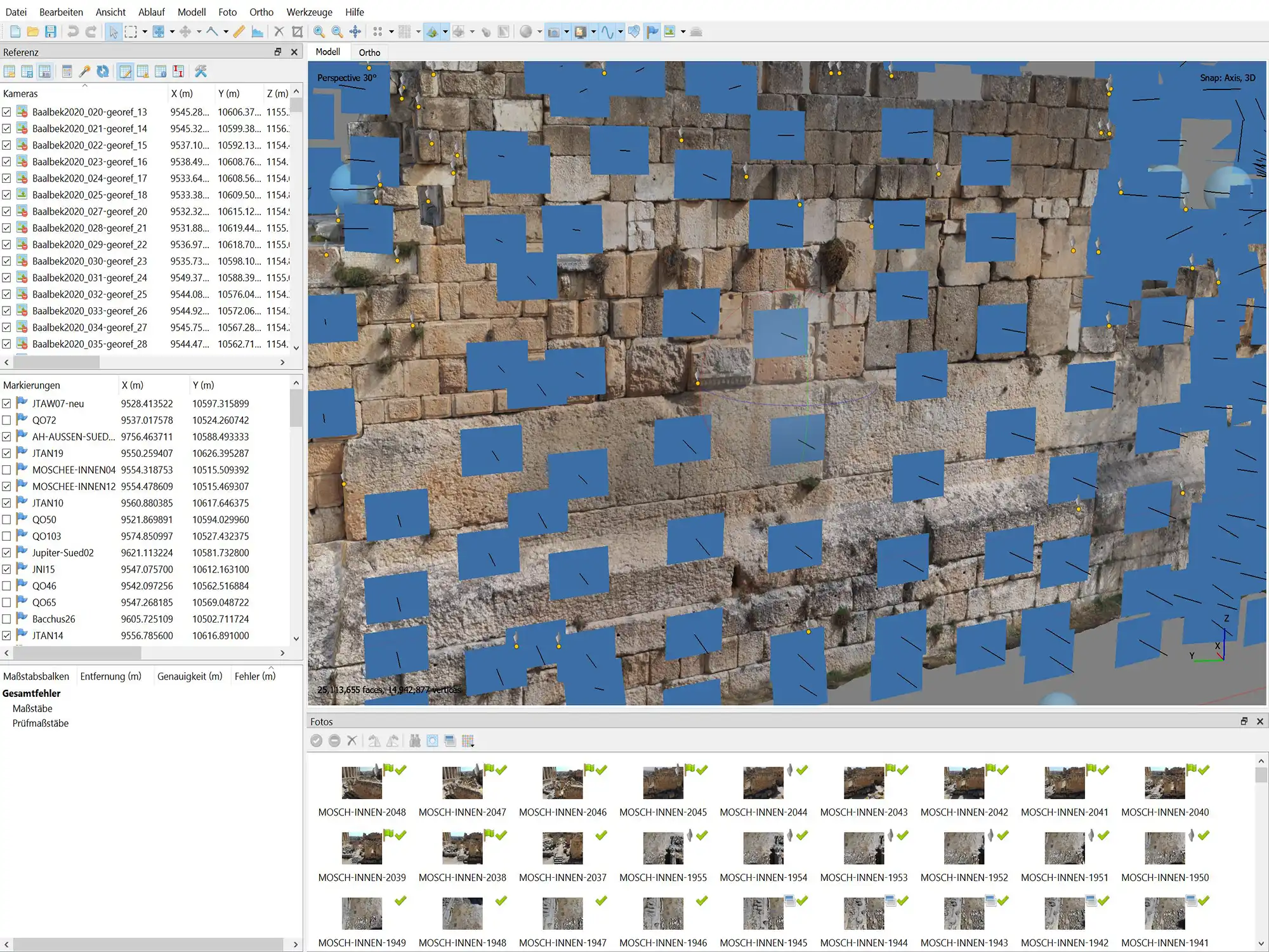 Baalbek (Libanon) - Laserscanning und Fotogrammetrie