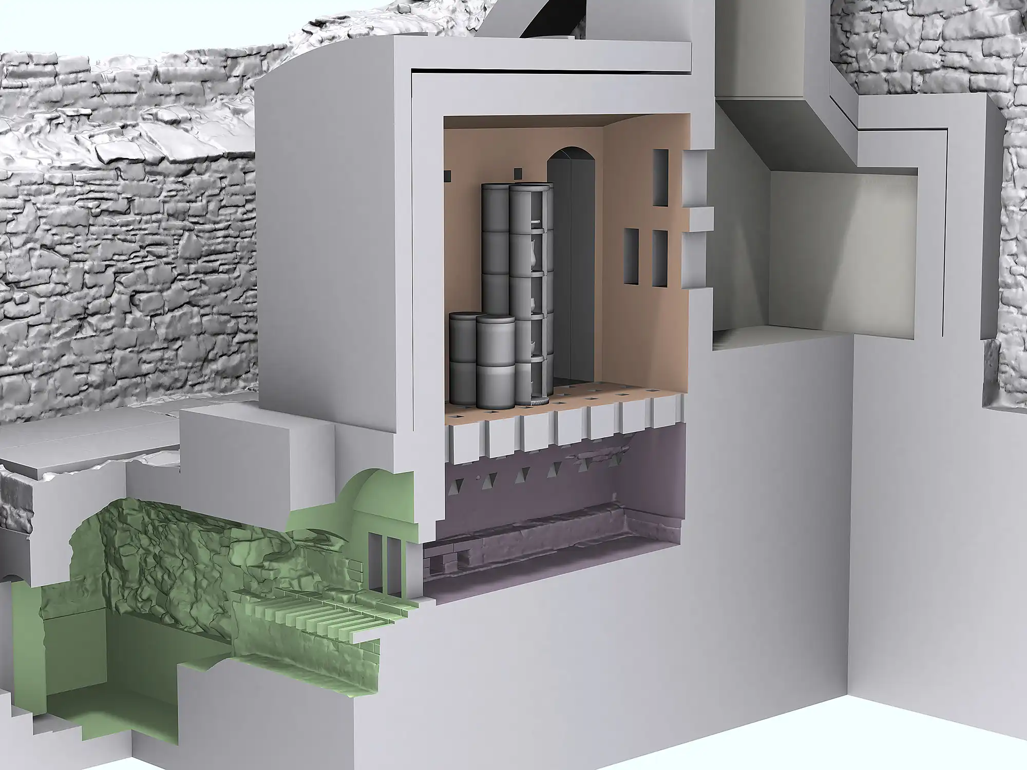 Porzellanbrennöfen im Fürstenberger Schloss - virtuelle 3D-Rekonstruktion der Brennöfen