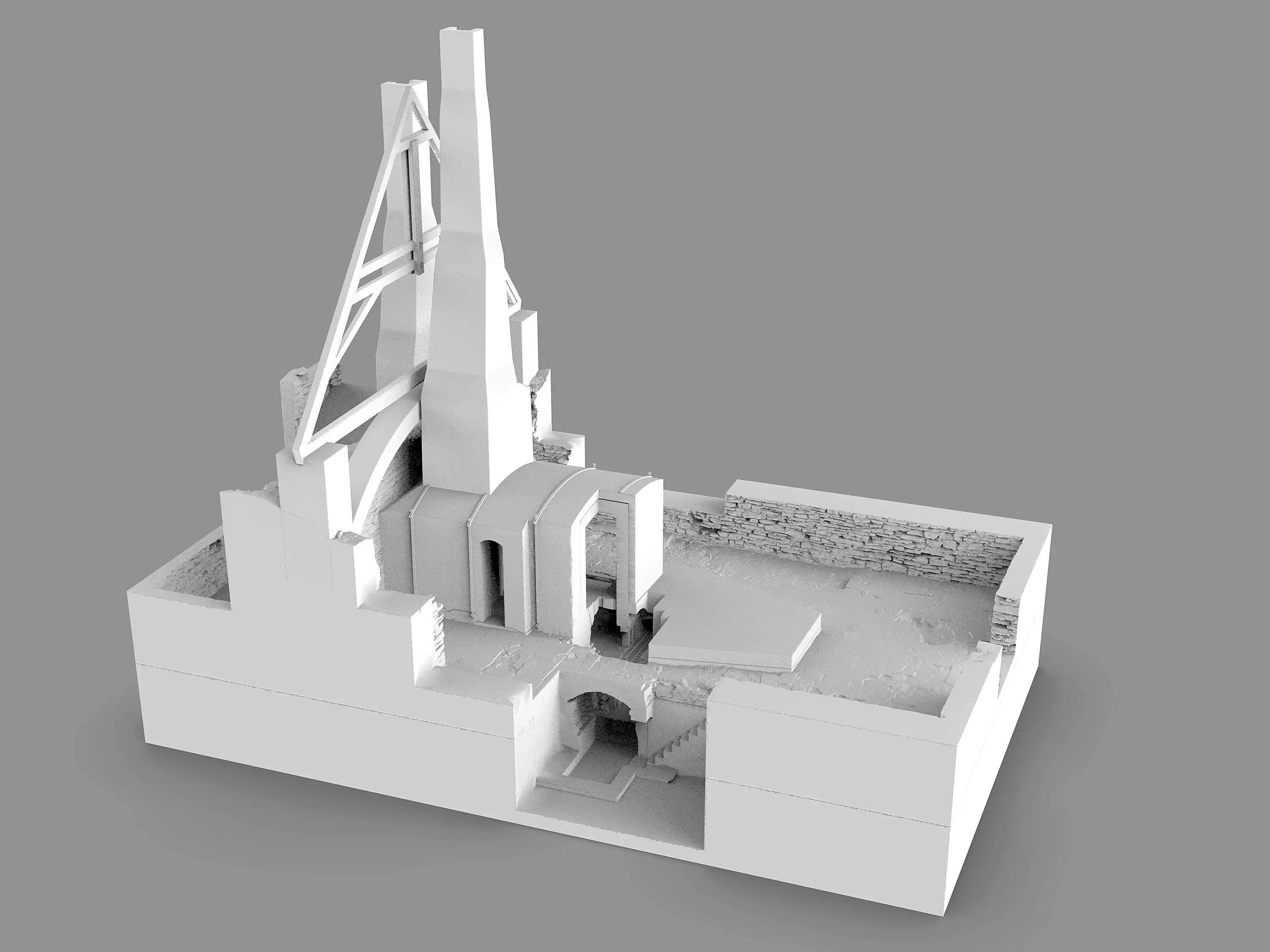 Porzellanbrennöfen im Fürstenberger Schloss - virtuelle 3D-Rekonstruktion der Brennöfen