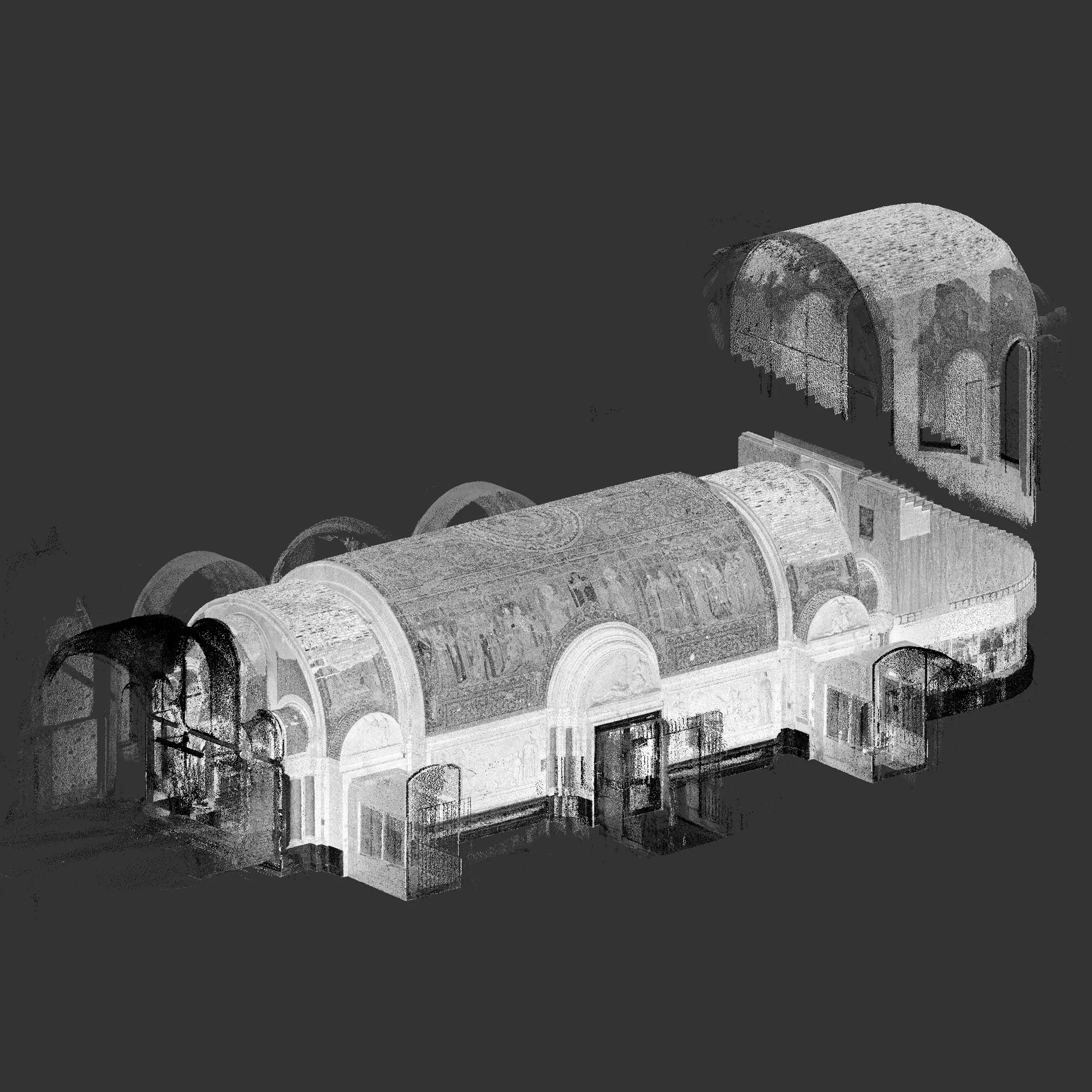Gedenkhalle Kaiser-Wilhelm-Gedächtniskirche - Punktwolke aus Laserscandaten zur virtuellen Sicherung