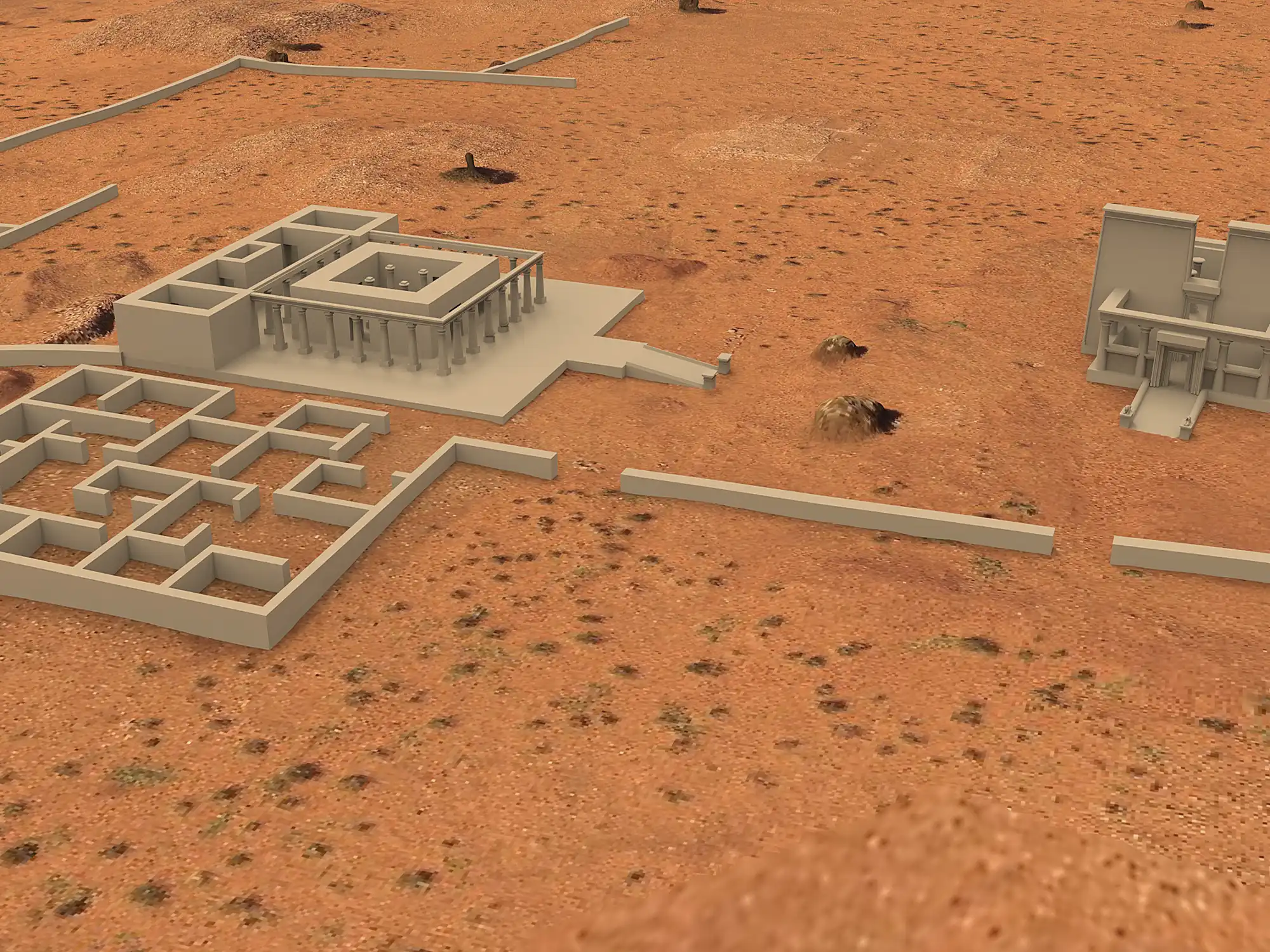 Naga-Geländemodell - Rekonstruktion von Tempel 600 im 3D-Geländemodell