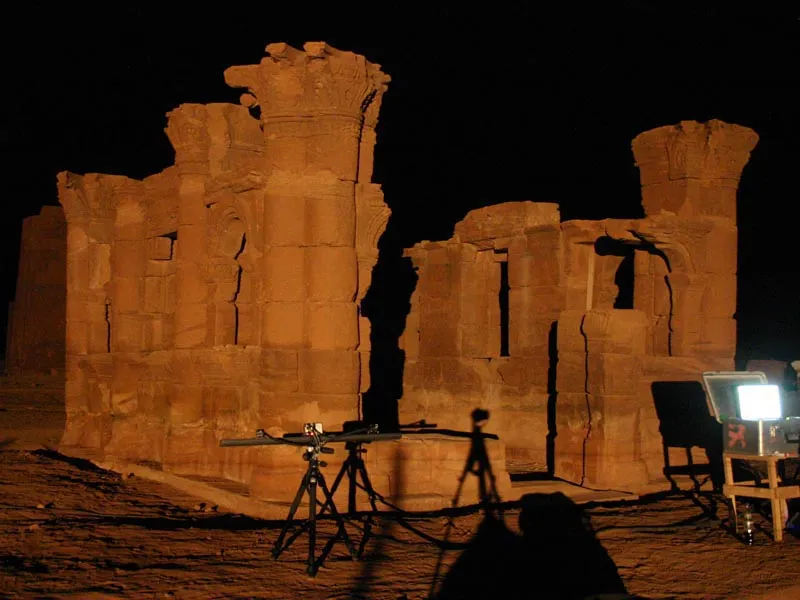 Naga - Hathorkapelle (Sudan) - nächtlicher 3D-Scaneinsatz zur genauen Dokumentation