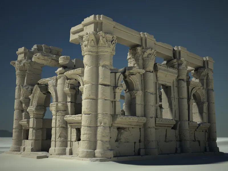 Naga - Hathorkapelle (Sudan) - Ansicht virtuelles 3D-Modell