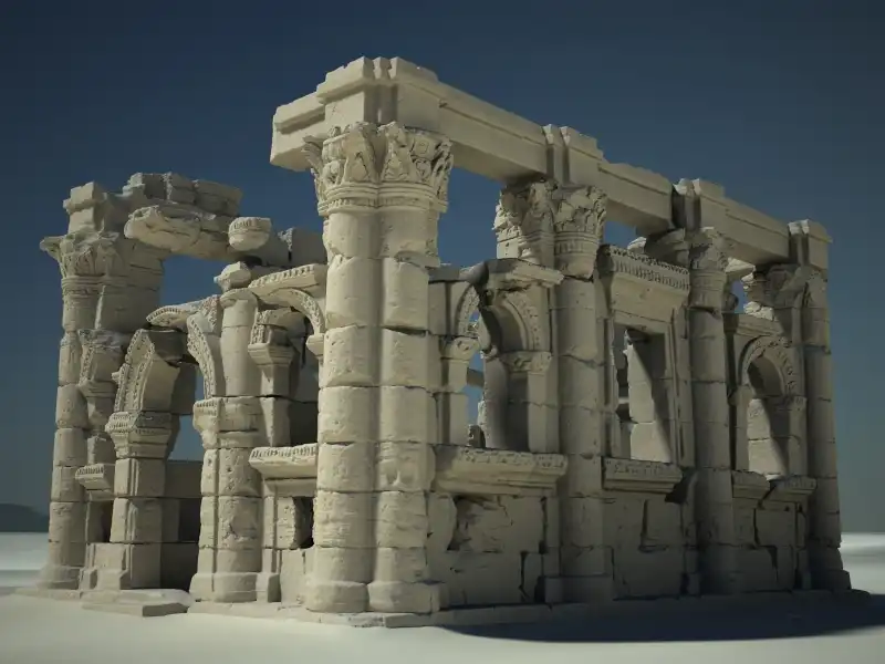 Naga - Hathorkapelle (Sudan) - Ansicht virtuelles 3D-Modell