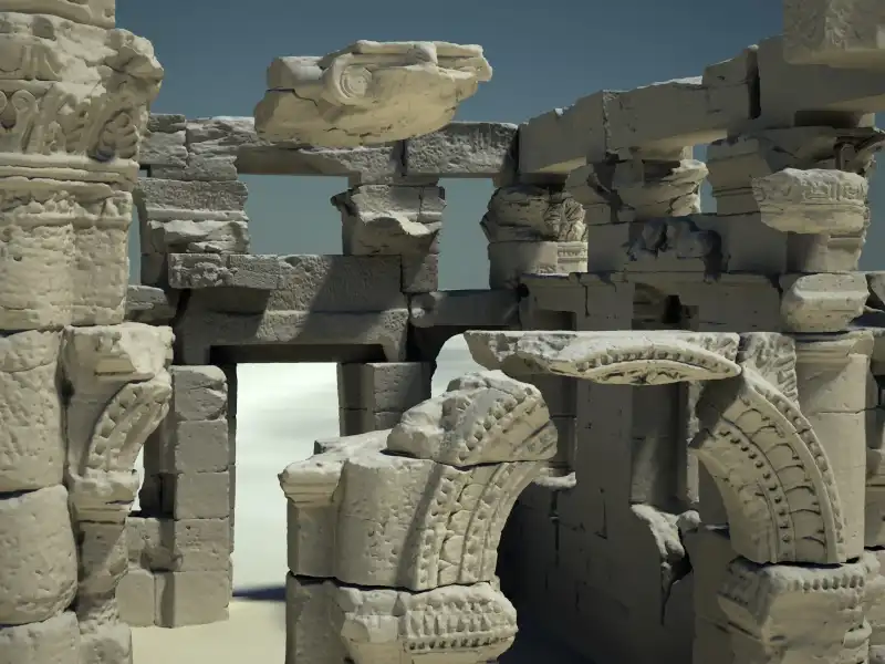 Naga - Hathorkapelle (Sudan) - Ansicht virtuelles 3D-Modell