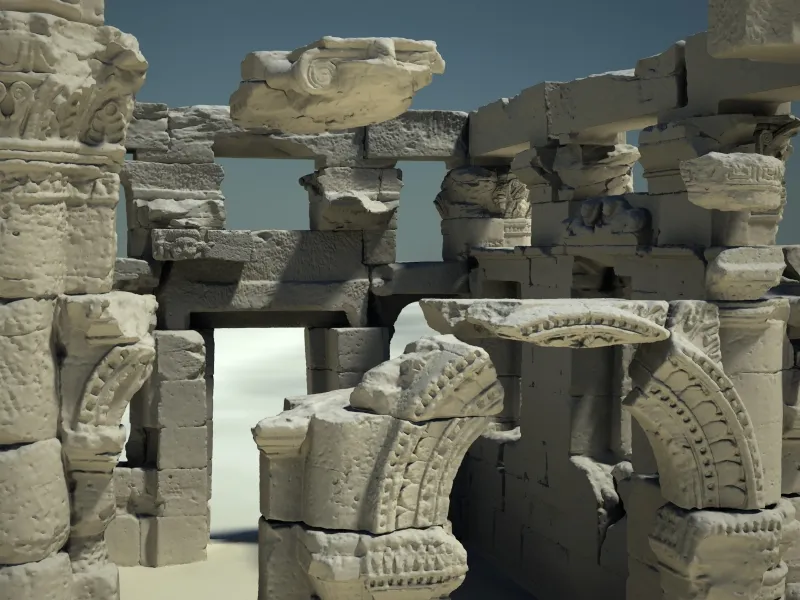 Naga - Hathorkapelle (Sudan) - Ansicht virtuelles 3D-Modell