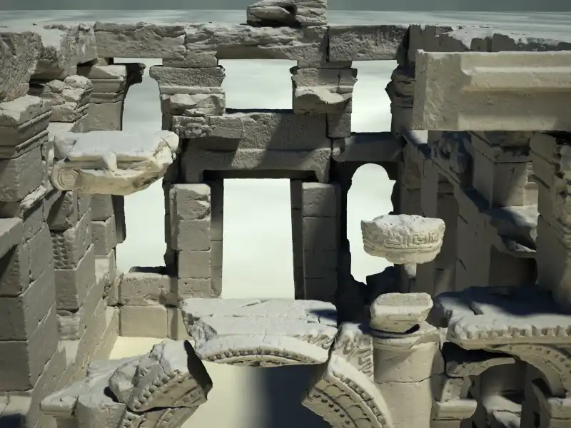Naga - Hathorkapelle (Sudan) - Ansicht virtuelles 3D-Modell