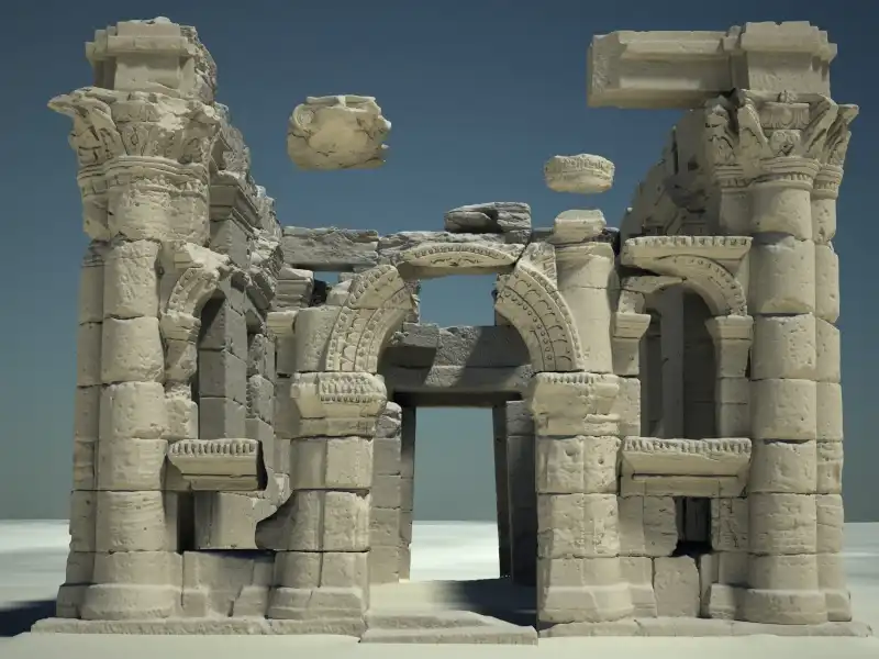 Naga - Hathorkapelle (Sudan) - Ansicht virtuelles 3D-Modell