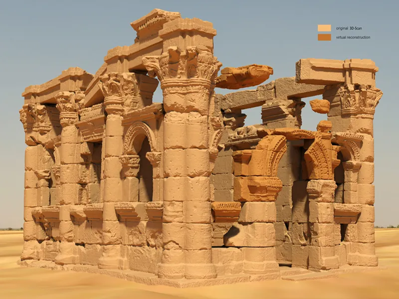 Naga - Hathorkapelle (Sudan) - Ansicht virtuelles 3D-Modell