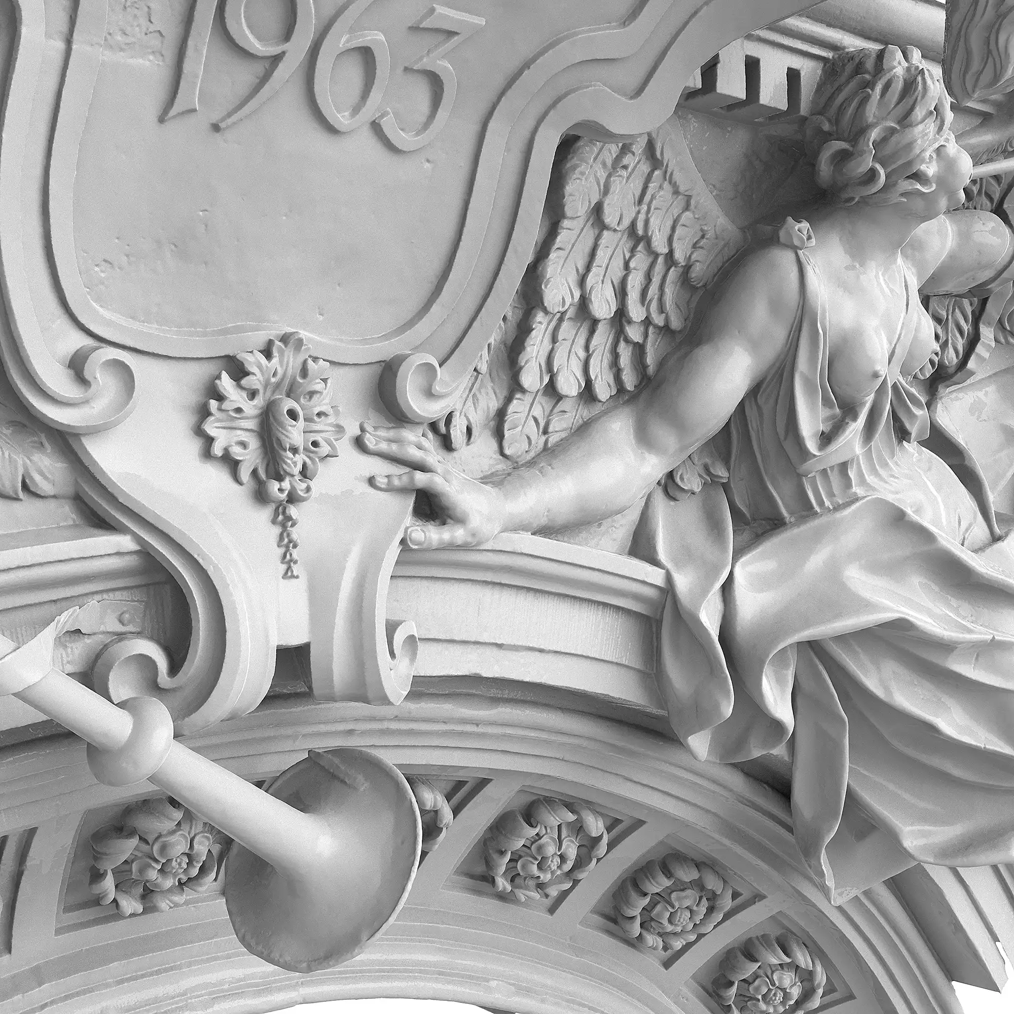 Liebknechtportal - Detail vom 3D-Modell der Serliana