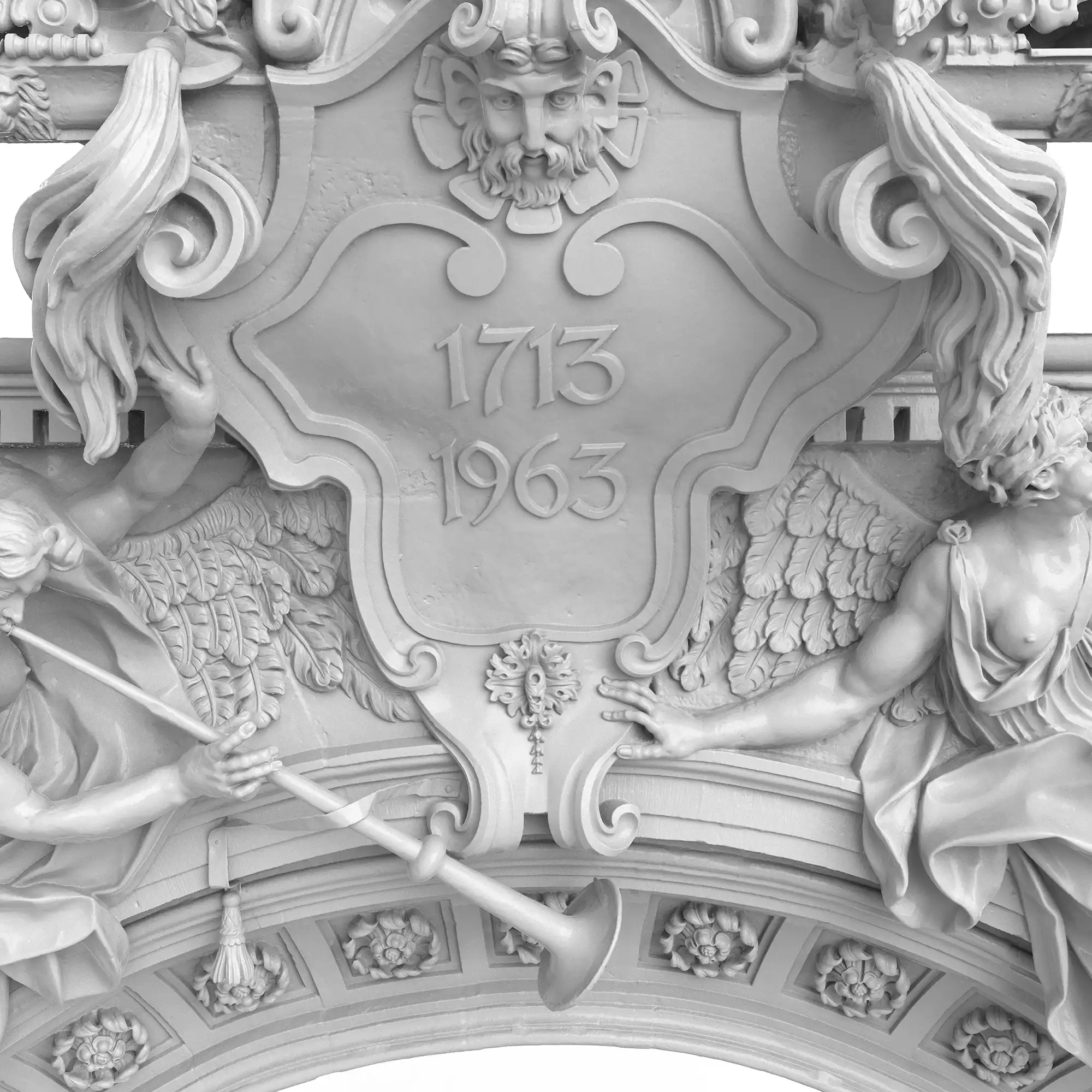Liebknechtportal - Detail vom 3D-Modell der Serliana
