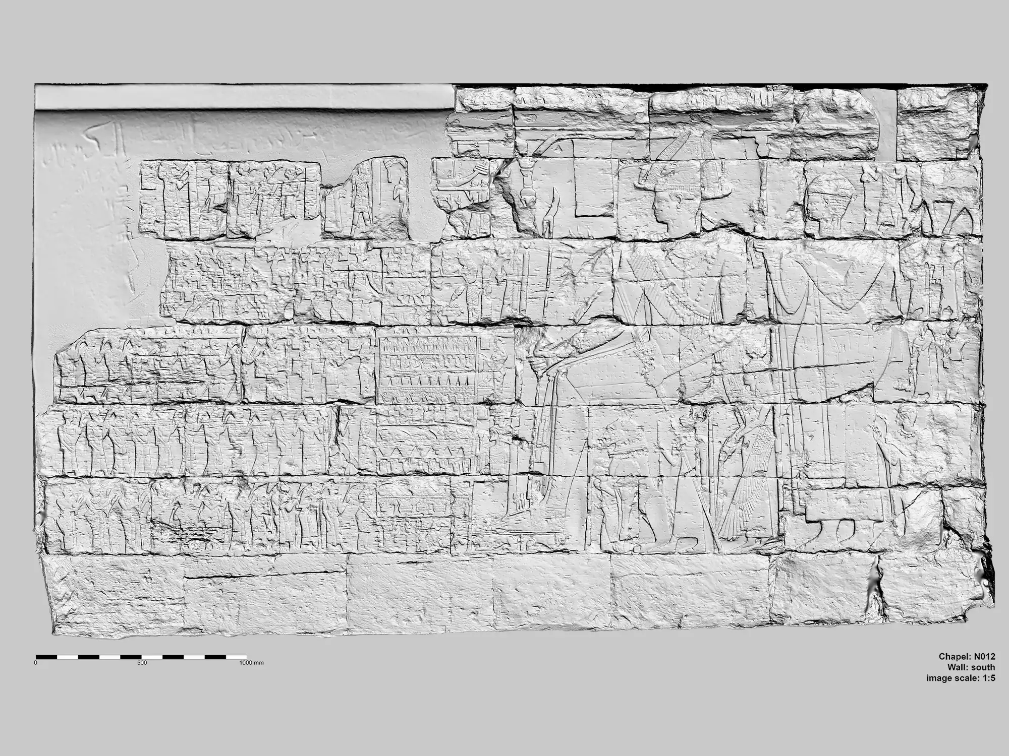 Meroe (Sudan) - Grauwert-Messbild der Südwand von Kapelle N012