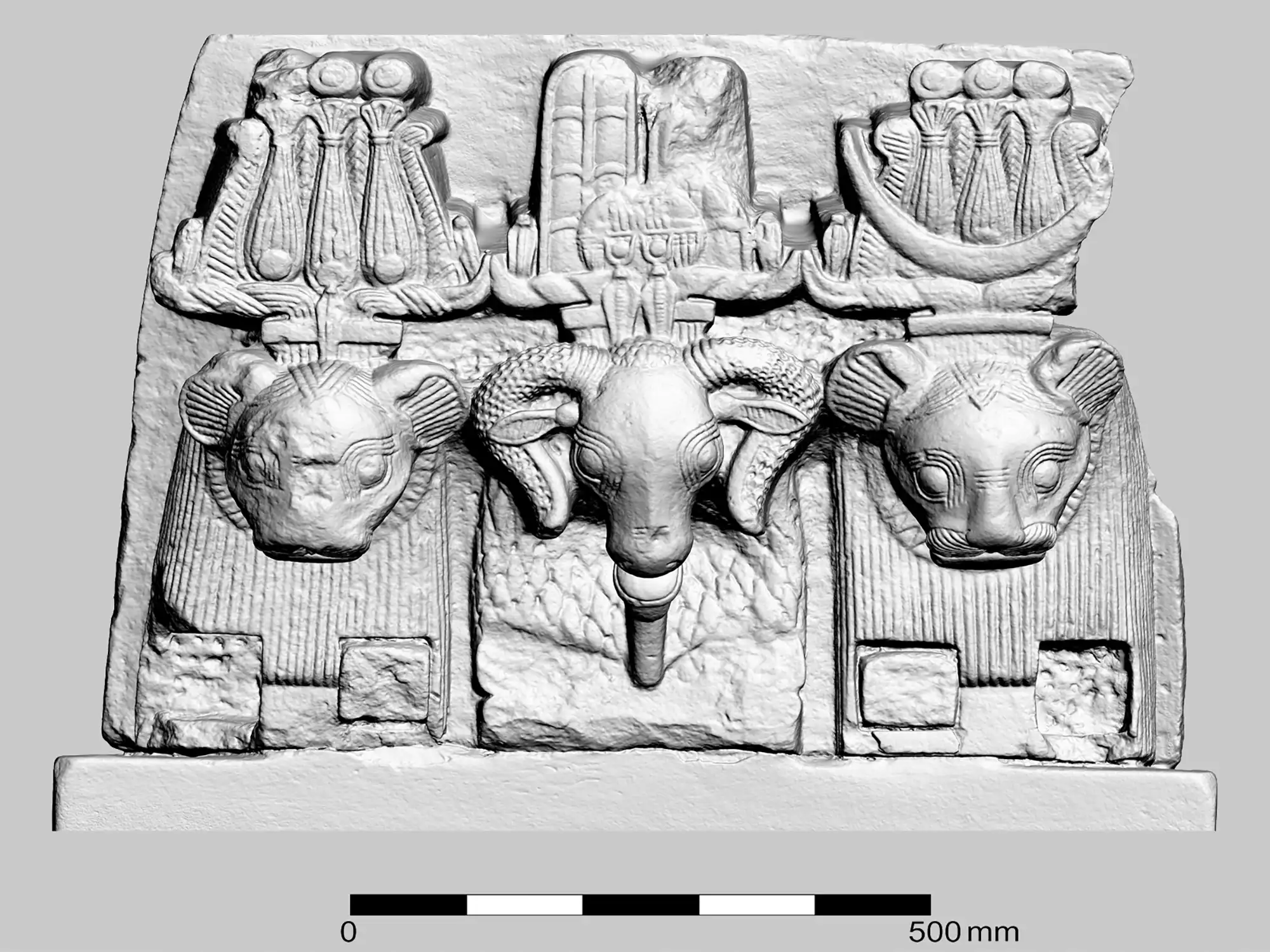 Musawwarat (Sudan) - 3D-Modell der Skulptur Widder-Löwe