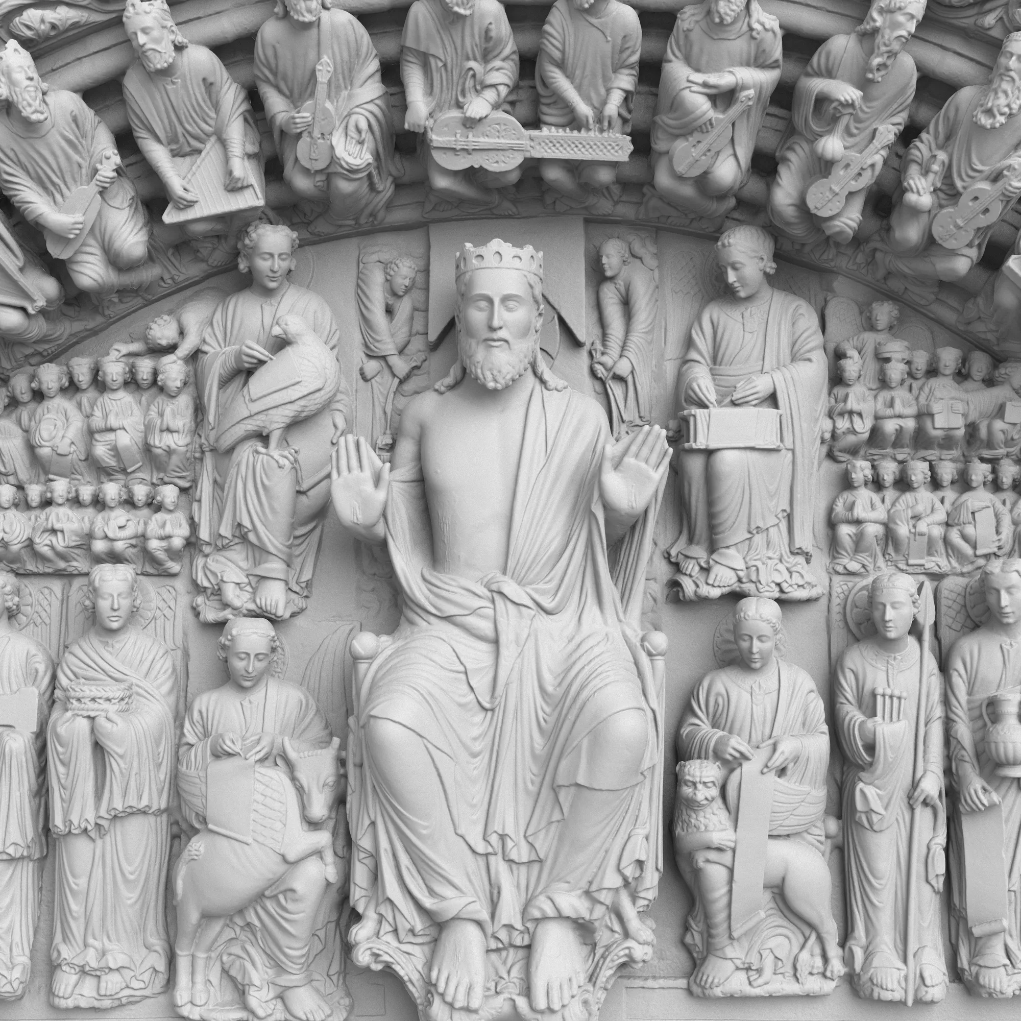 Portico de la Gloria (Spanien) - Grafikauszug aus dem 3D-Modell des Portico de la Gloria