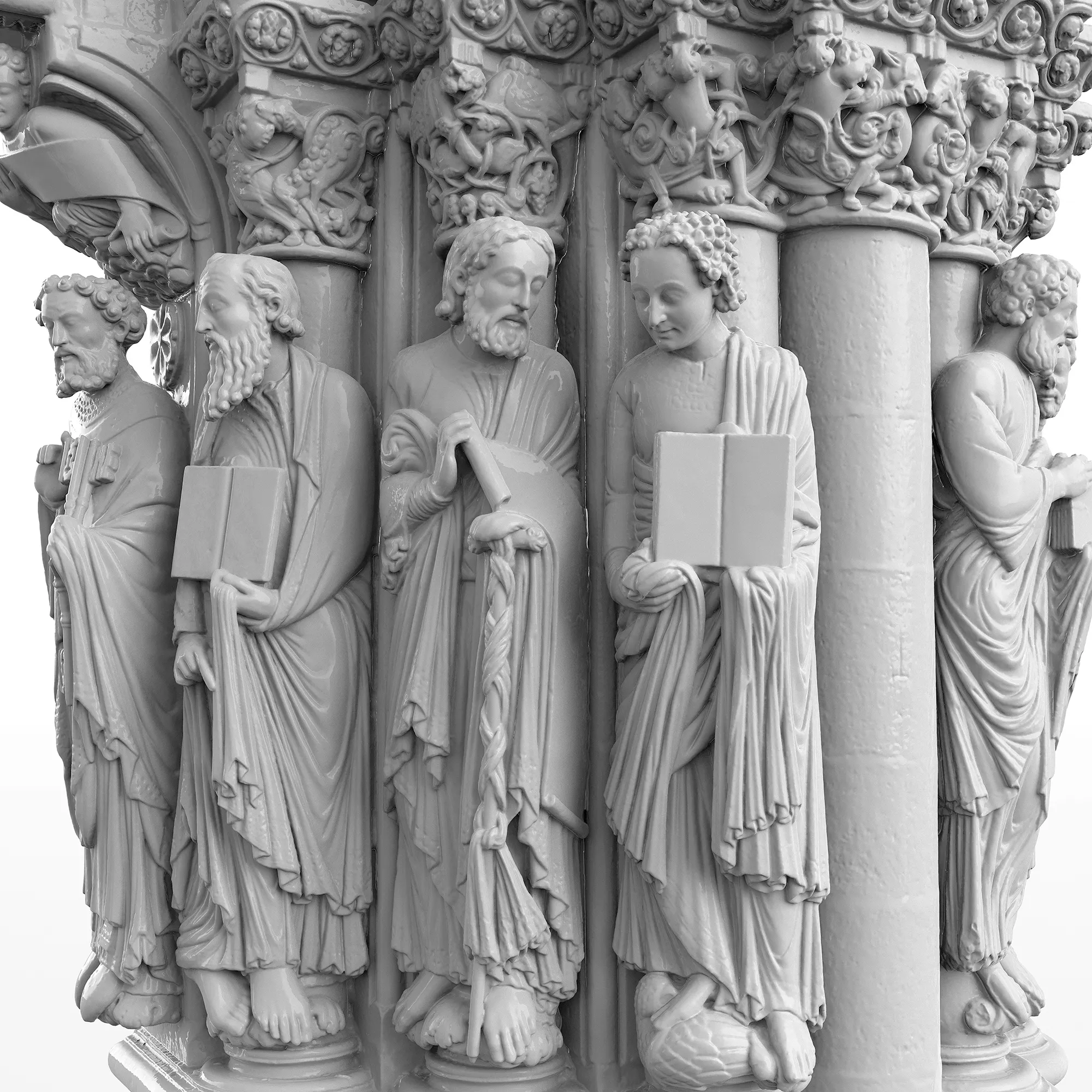 Portico de la Gloria (Spanien) - Berechnung von insgesamt 18 Teilmodellen