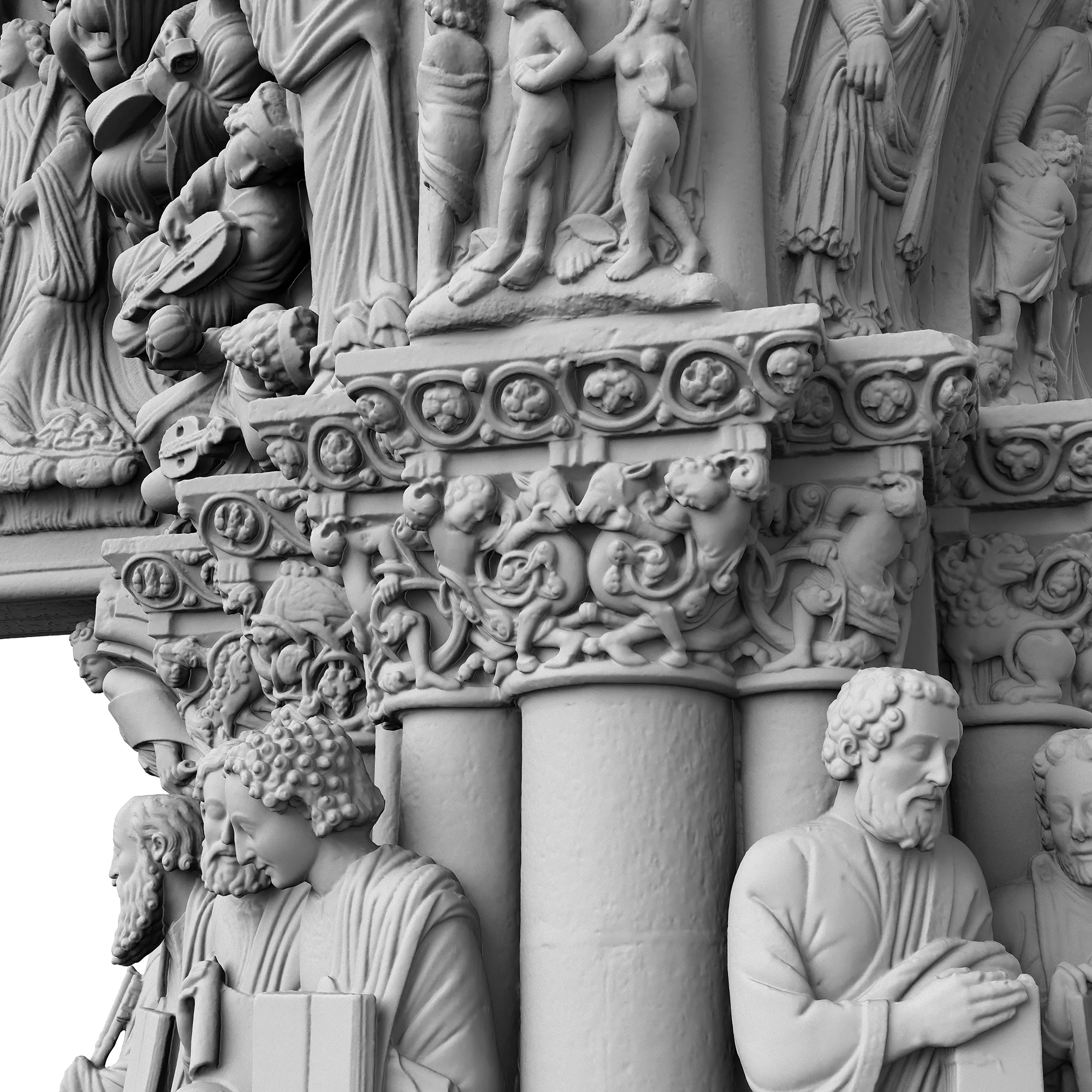 Portico de la Gloria (Spanien) - Berechnung von insgesamt 18 Teilmodellen
