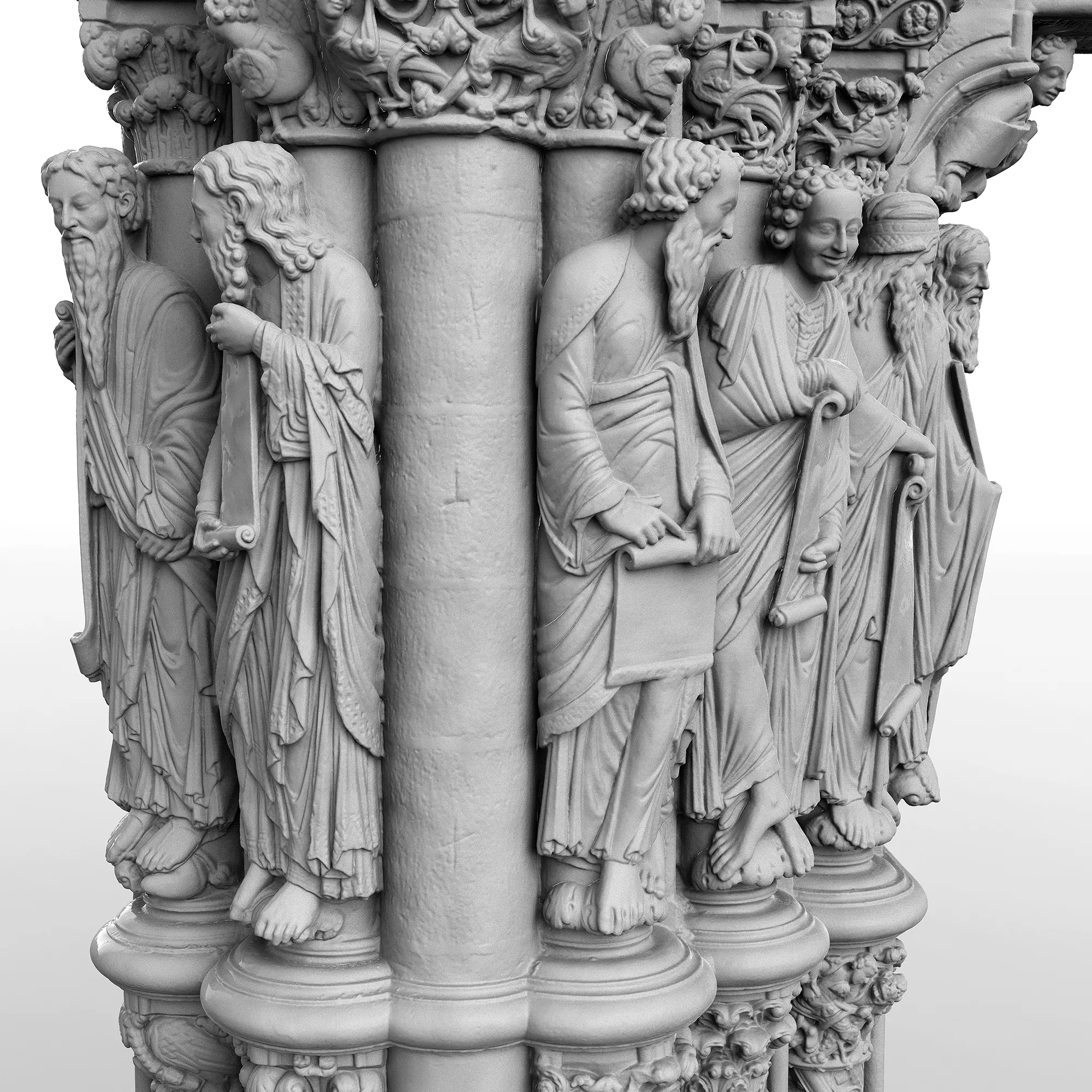 Portico de la Gloria (Spanien) - Berechnung von insgesamt 18 Teilmodellen