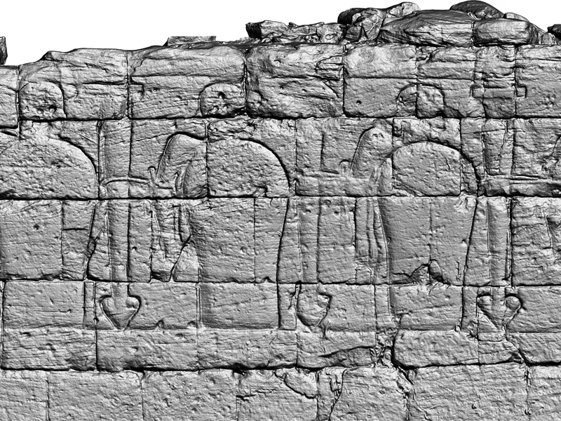 Naga–Tempel 200 - 3D-Bestanderfassung der noch vorhandenen Tempelwände