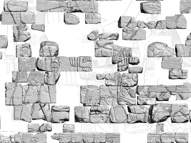 Naga–Tempel 200 - virtuelle Rekonstruktion der Tempelwände