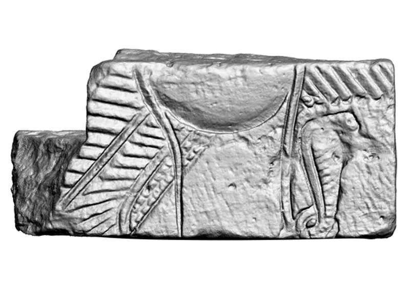 Naga–Tempel 200 - Grauwert-Messbild eines Einzelblockes von Tempel 200