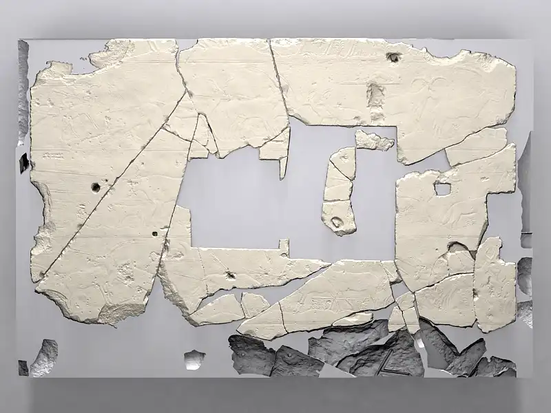 Tempelreliefs – Neues Museum Berlin - virtuelles 3D-Modell mit rückseitiger Ergänzung