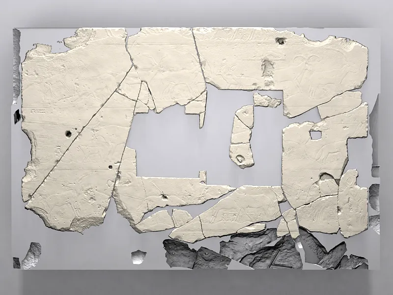 Tempelreliefs – Neues Museum Berlin - virtuelles 3D-Modell mit rückseitiger Ergänzung